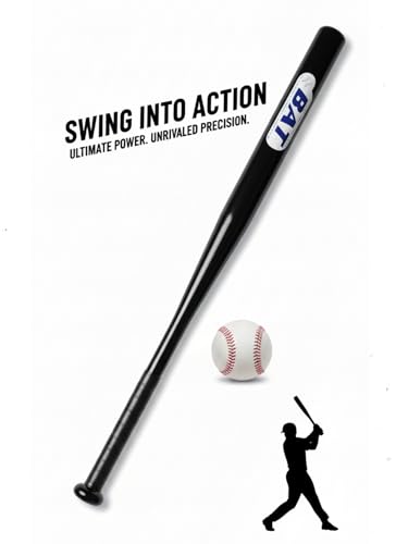 Image of Morex Baseball Bat | 32 Inch | Heavy Duty Steel Metal and Aluminium Alloy Sports Bat with Anti-Slip Grip for Baseball Game, Best for Beginners, Training and Self Defense. (Black)