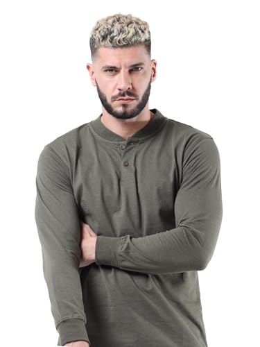 Image of fanideaz Mens Premium High Neck Henley T Shirts for Men Branded Full Sleeve Shirt for Men in Pure Cotton Casual & Formal Wear