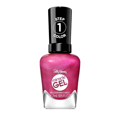 Sally Hansen Miracle Gel Supercharged Pinks Nail Polish | Salon Quality Gel-Like Formula Two-Step System No UV Light Needed Long Lasting | 531 Berry Best Effort | Berry Pink Pearl Nail Color