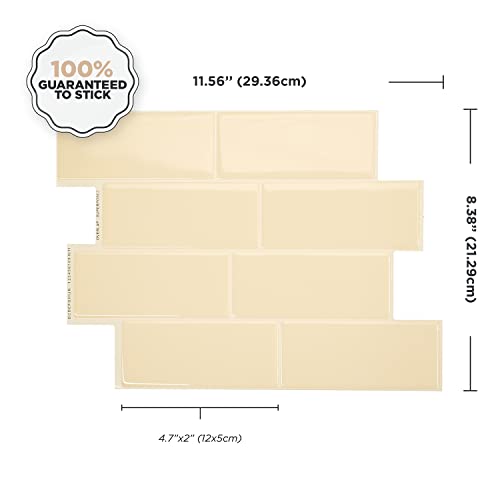 Smart Tiles Peel And Stick Backsplash - 4 Sheets Of 11.56" X 8.38" - 3D Adhesive Peel And Stick Tile Backsplash For Kitchen, Bathroom, Wall Tile #TOP1