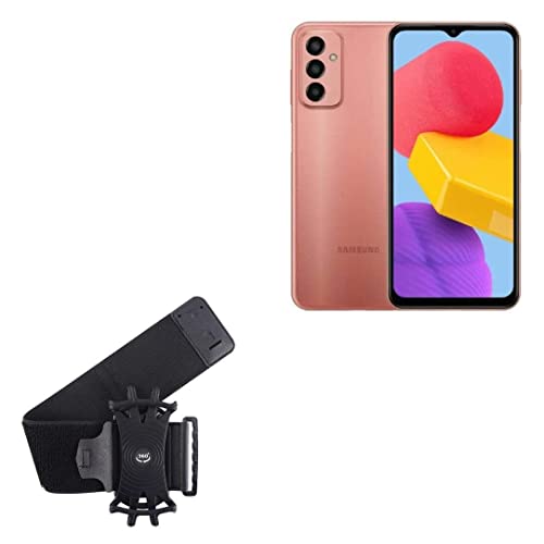 BoxWave Holster Compatible with Samsung F14 - ActiveStretch Sport Armband, Adjustable Armband for Workout and Running - Jet Black