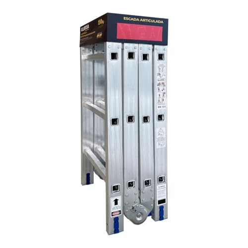 Escada de Alumínio Articulada 4x4 com 16 Degraus, Alumasa
