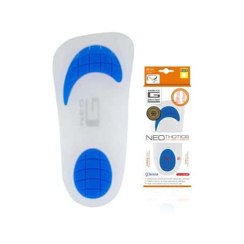 Neo G NeoThotics ¾ Length Insoles for Plantar Fasciitis Support Flat Feet Fallen Arch Support - Shin Splint Insoles - Achilles Tendonitis Insoles - Orthotic Insoles for Arch & Heel Pain Relief - M Cover