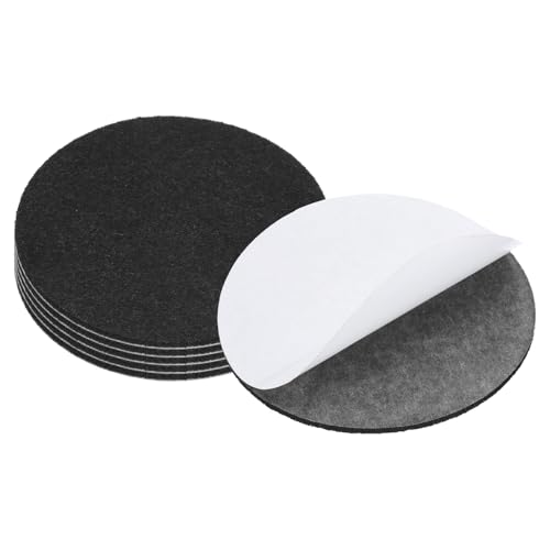 PATIKIL 6pcs Hoja Redonda de Fieltro, 114mm Adhesivo Base de Lámpara Almohadillas de Fieltro Suave Antideslizante Antiarañazo para Lámpara de Pie Mubles Silla DIY Manualidad, Negro