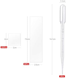 MOTUO 50 Pieces Microscope Slides and 100pcs Pre-Cleaned 20mm x 20mm Microscope Cover Slips Glasses for Basic Biological Science Education