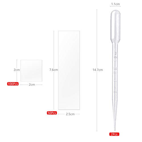 MOTUO 50 Pieces Microscope Slides and 100pcs Pre-Cleaned 20mm x 20mm Microscope Cover Slips Glasses for Basic Biological Science Education