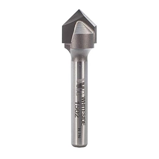 Whiteside Router Bits 1502 V-Groove Bit with 90-Degree 1/2-Inch Cutting Diameter and 1/4-Inch Point Length