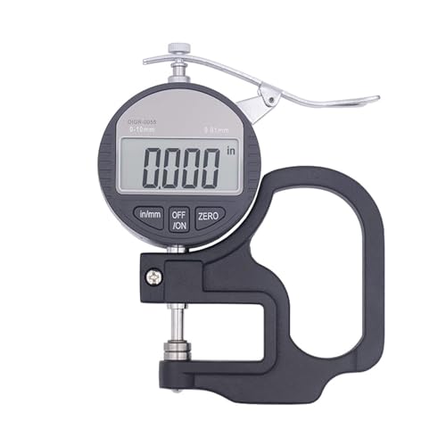 Calibrador digital de espesores de 0,4 pulgadas / 10 mm, resolución de 0,0005 pulgadas / 0,01 mm, para papel, película, tela y cinta miniatura 1