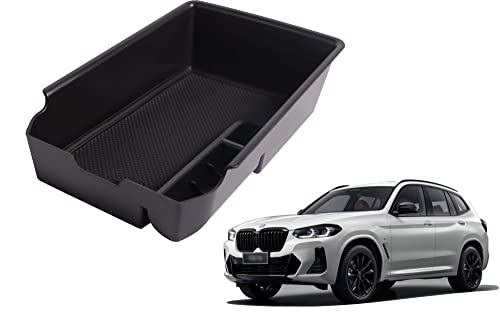 Auto Central Console Aufbewahrungsbox Kompatibel mit X3 G01 X4 G02 2018-2024 /Neu iX3 2021 2022 2023 2024 Autozubehör Innenfront Handschuhfach Mittelkonsole Armlehne Organizer Tray Halter