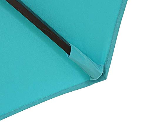 Garden Parasol Umbrella, Parasols 2.7m Garden Umbrella Outdoor Sun Shade For Patio/Beach/Pool, Umbrellas With Winding Crank & Tilt Function, Sunscreen, Lake Blue - Image 3