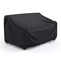 BROSYDA Patio Sofa Cover Waterproof, Heavy Duty 2-Seater Outdoor Couch Cover Patio Furniture Covers with Air Vent and Handles, 60" L×42" D×30" H, Black
