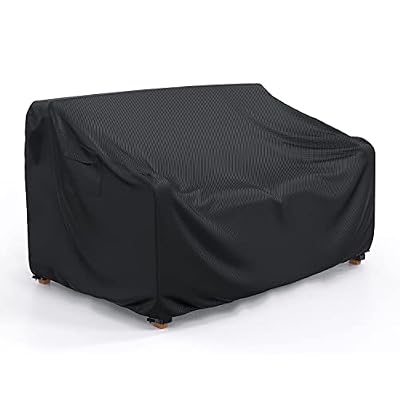 BROSYDA Patio Sofa Cover Waterproof, Heavy Duty 2-Seater Outdoor Couch Cover Patio Furniture Covers with Air Vent and Handles, 60" L×42" D×30" H, Black