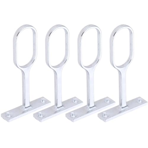 CRLLDPM Lot de 4 Support de Plafond réglable pour Tringle à Rideau, Support Tringle Penderie, Support Central de Tube pour Armoire Penderie Vetement, Tringle Rideau Plafond