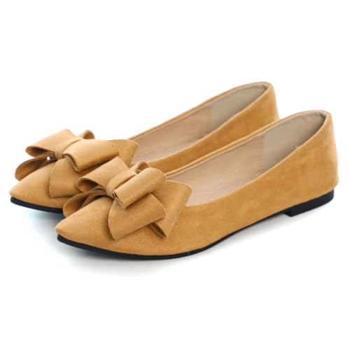 Image of TN TANGNEST Women Fashion Bowknot Flats Comfort Pointed Toe Dress Shoes