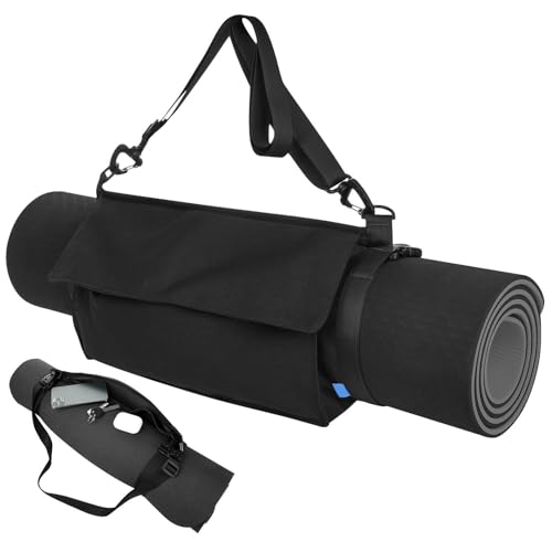 Bolsa para esterilla de yoga - Correas multifuncionales para esterilla de yoga, bolsa frontal para esterilla de yoga con cremallera completa | Bolsa de yoga con correa ajustable para mujer, soporte du