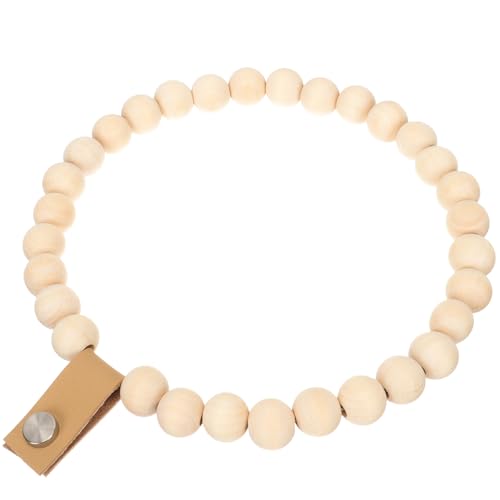 Abaodam Toallero para Baño de Pared Estilo Bohemio Forma de Aro de Madera Khaki, Práctico y Anti-Desgaste, Adecuado para Decoración del Hogar y Baño