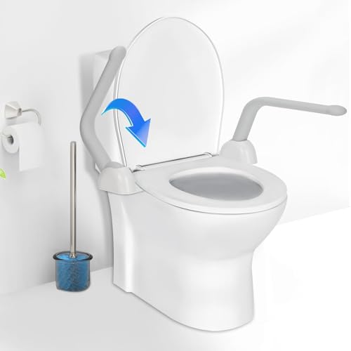 Toilet Safety Rails for Seniors, Adjustable Armrest, Space Saving, Stylish and Durable, Anti Slip...