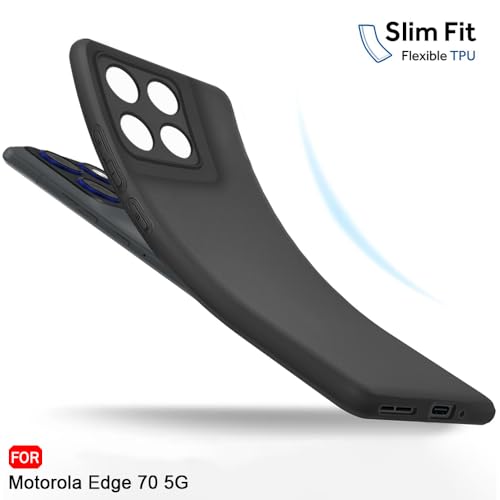 Image of TheGiftKart Sleek Back Cover Case for Motorola Moto Edge 70 5G | Slim Fit Protective Design | Ultra Matte Finish | Camera Protection Bump | Soft Back Cover Case for Moto Edge 70 5G (Silicone, Black)
