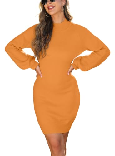 Image of GRECERELLE 2026 Womens Fall Winter Mock Neck Mini Pullover Sweater Dress