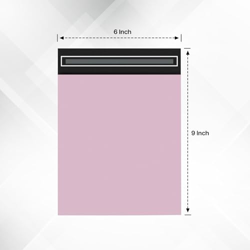 delka Versandtaschen, strapazierfähige rosafarbene Poly-Versandtaschen, reißfeste Versandumschläge für Kleidung, Dokumente, stark selbstklebend, wasserdicht und leicht (6 x 9, 50 Stück)