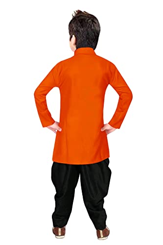 Image of Boys' Cotton Printed Krishna Style Kurta and Dhoti Pant Set