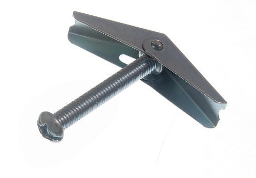 Vis M6 X 50Mm avec cheville à bascule creuse et ressort pour fixation murale en lot de 50