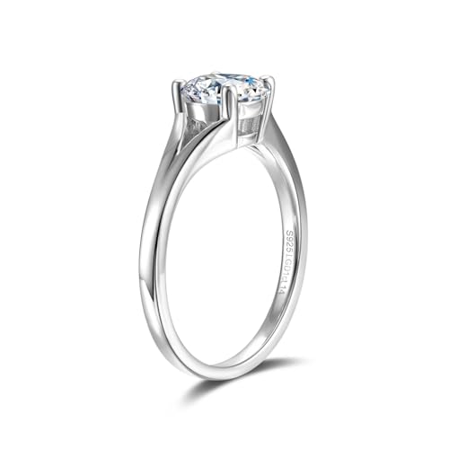 AGVANA 0.5 Carat - 1 Carat Lab Grown Diamond 4 Prong Solitaire Ring in Sterling Silver Promise Engagement Anniversary Wedding Ring for Women (D-E Color, VS Clarity)3