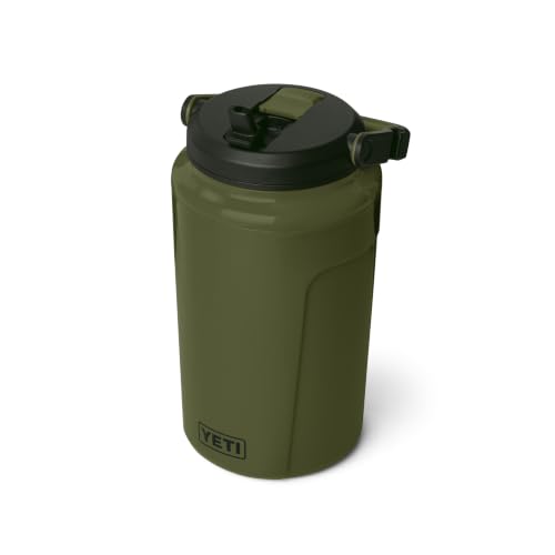 Image of YETI Silo Half Gallon Insulated Straw Cap Water Jug - Leakproof, Lightweight Sports Bottle with Fence Hook Handle - Keeps Drinks Ice-Cold - Ideal for Gym, Sports & Tournaments, Olive