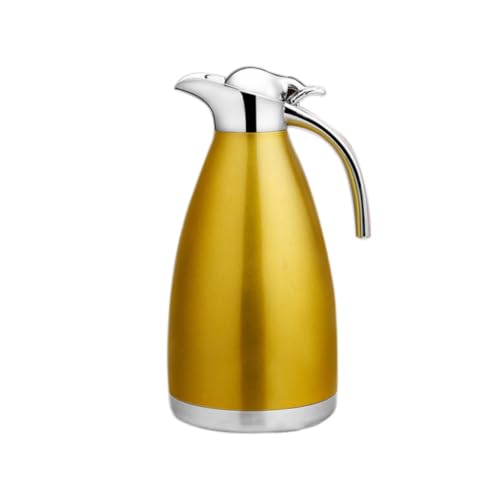 MINAOLULUS Botella Térmica de Acero Inoxidable Dorada de 2.0l Aislamiento de Doble Pared y Gran Capacidad Adecuado para Uso Outdoor y Viajes