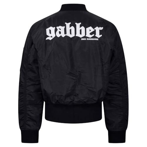 100% Hardcore Blouson aviateur Gabber pour homme - Noir - Veste d'hiver Gabber Bomber, Noir , 3XL