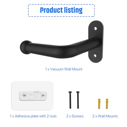 Image of Vacuum Wall Mount Holder, Durable Vacuum Wall Mount, Compatible with Shark IX141 IZ163H IZ361H IZ462H IZ483H IZ562H IZ682H, Ultracyclone CH901 CH951 V10 V11 V12 V15 Outsize Vacuum