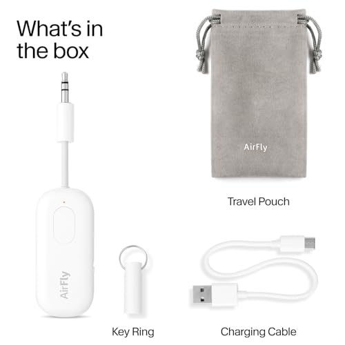 Twelve South AirFly Pro | Bluetooth Wireless Transmitter/Receiver Adapter for 2 Headphones, Audio Sharing, Compatible with 3.5mm aux Jack for Airplanes, TV, Gym, Stereo, and Travel, 25+ Hr Battery by Twelve South - Image 8