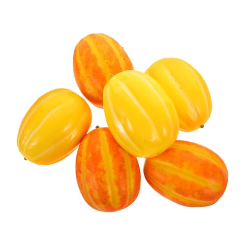 Cabilock Adornos De Melón Artificial 6pcs Decoración De Hogar Accesorio De Fruta Falsa