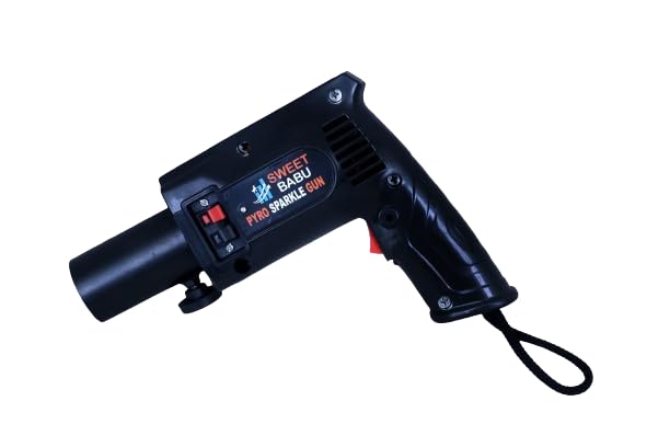 SWEET BABU Handheld Sparkler Pyro Toy Gun/Party Gun, Cold Pyro Gun For Private Parties, Functions, Pubs, Events, Wedding Party And All Kind Of Celebrations (Black)