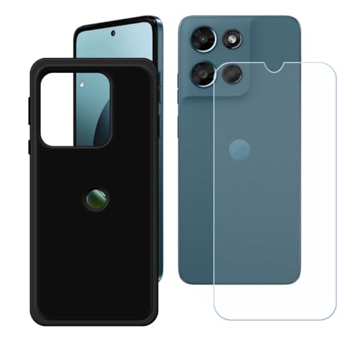 CongJiaLingXi Silikon Schwarz Hülle für Motorola Moto G Play 2026 (6.7") + HD Panzerglas Schutzfolie.