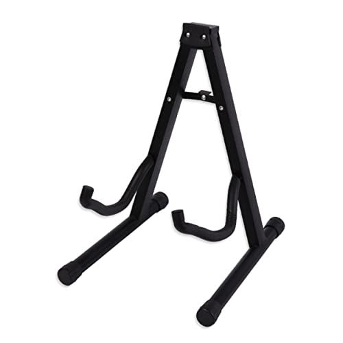 Yardwe Folding Acoustic Guitar Stand Rack Holder for Space Saving Storage Non Slip Feet Durable Construction Compatible with Electric and Acoustic Guitars Black