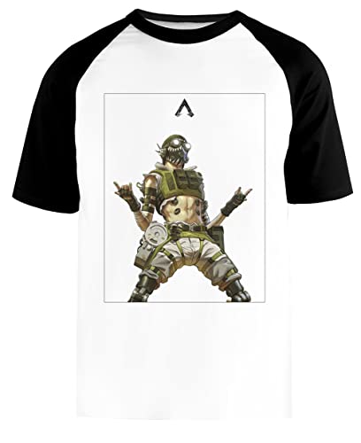 Línea De Leyenda De Octano Camiseta Beisbol Blanca Unisex Manga Corta Negra