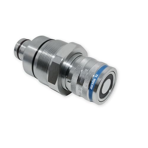 Image of 1 /2 inch Body Hydraulic Quick Connect Cartridge Coupler, Aftermarket Replacement for 4BD4FH Female FFH, Flat Face, ISO 16028, Heavy-Duty Hydraulic Coupling for Bobcat & Kubota Manifolds | Model TL62