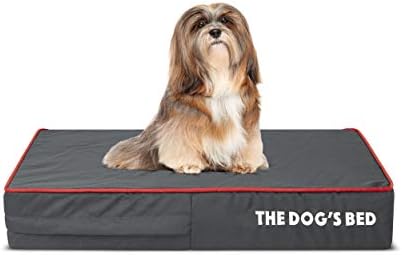The Dogs Bed Orthopaedic Dog Bed Large Grey Plush 101x64x15cm, Waterproof Memory Foam Dog Bed