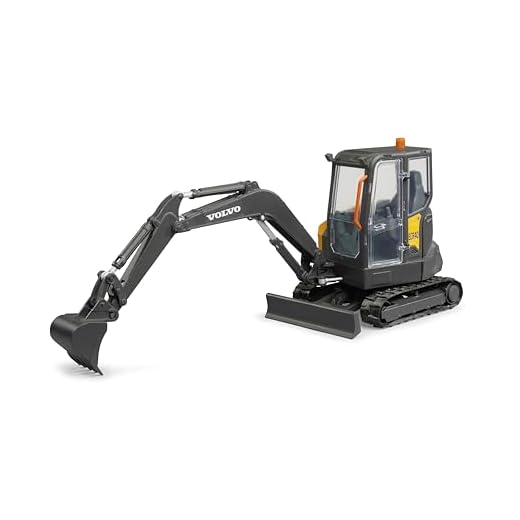 bruder 02465 - Escavatore compatto Volvo ECR40-1:16 veicolo da costruzione, cantiere, pala escavatrice, operaio, macchina da costruzione, giocattolo