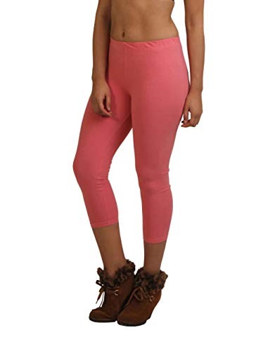 Image of Frenchtrendz Women's Cotton Spandex Stretchable Mid Rise Slim Fit Legging Capris (XS-4XL)