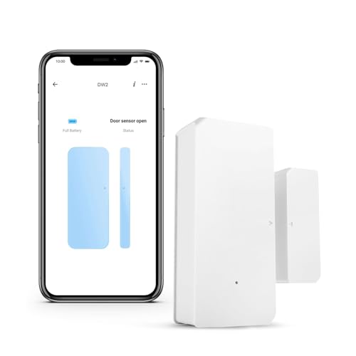 SONOFF DW2 WiFi Wireless Door Window Alarm Sensor with Phone Alerts, No Hub Required, Works with Alexa & Google Home, Low-battery Reminder, 2.4GHz WiFi Connectivity