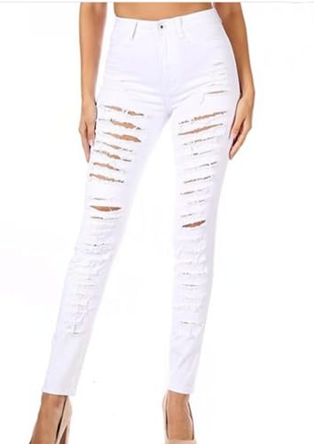 JC JQ High Waist Stretch Distress Jean by Hifashion.la