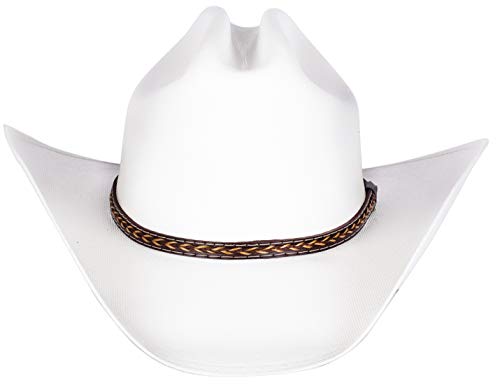 Queue Essentials Western Style Pinch Front Straw Canvas Cowboy Cowgirl Straw Hat (Canvas White, Lxl) #TOP2