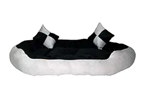 Pet United Ultra Soft Ethinic Designer Round Bed for Dog and Cat Export Quality Colour -: Black and Yellow , Size-:Small