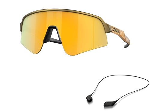 Oakley OO9465 Sunglasses Bundle: OO 9465 SUTRO LITE SWEEP 946521 Brass Tax/Prizm 24k Policarbonate Standard and Large Black leash Accessory kit2
