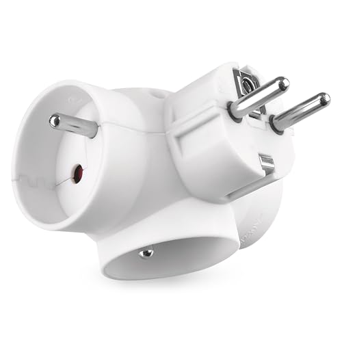 EMOS - 3X French-Steckdosenadapter für Innenbereich (IP20) - Belastung max. 250 V/16 A/3680 W - weiß - French-Typ