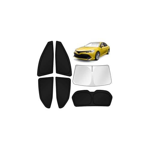 Image of KUST Car Window Shades for Toyota Camry 2018 - 2022 2023 2024 Windshield Sun Shade Side Window Cover UV Block Privacy Protection Accessories for Camping Blackout Rear Back Full Set 6PCS