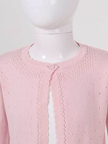 Aislor Little Child Girls Knit Long Sleeve Button Closure Lace Bolero Cardigan Shrug Dress Cover up Tops Shrug Sweater4