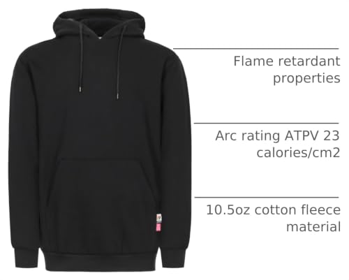 Image of VATRENUS FR Hoodies for Men Pullover 10.5oz Cotton Fleece Flame Resistant Jacket Fire Retardant Welding Sweatshirts